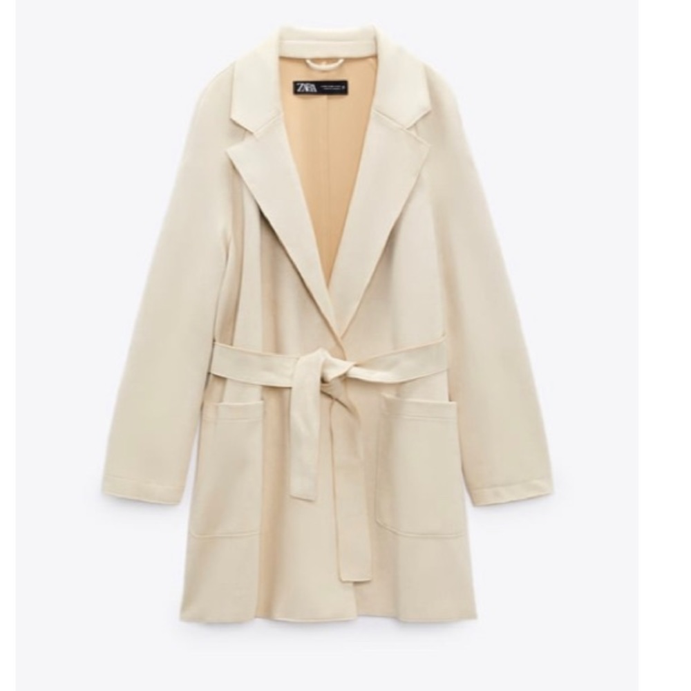 Zara belted faux suede jacket. Size XL. NWT.